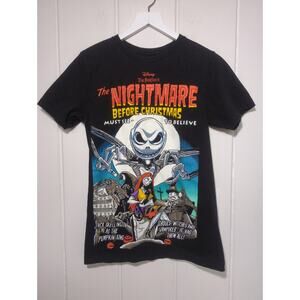 Disney The Nightmare Before Christmas Graphic T-Shirt Black Size Small
